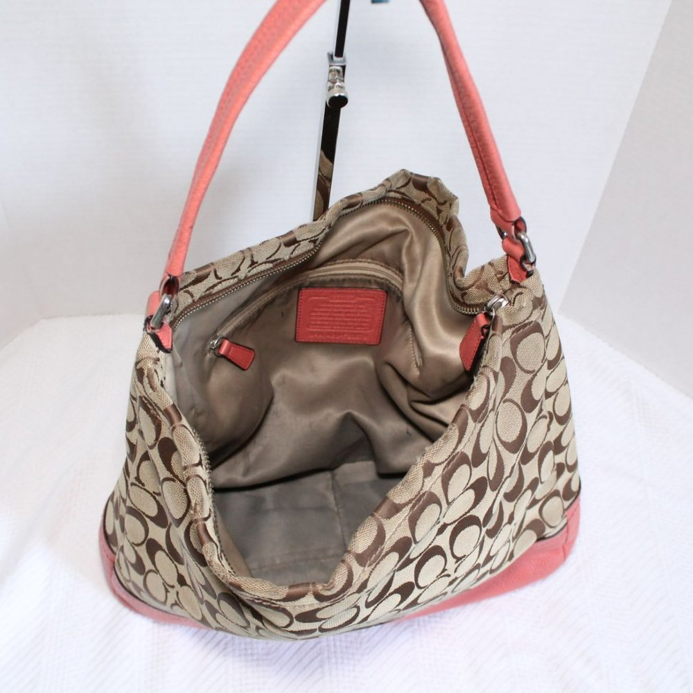 Coach Park Signature Hobo Canvas w Pink Leather - Picture 6 of 13